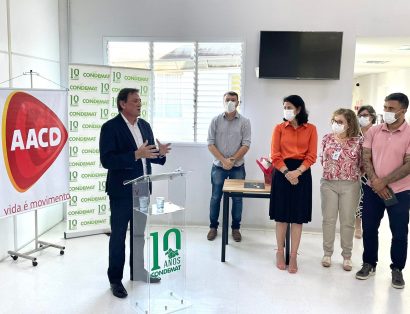 Valdesir Galvan, CEO da AACD, no evento de renovação do contrato
