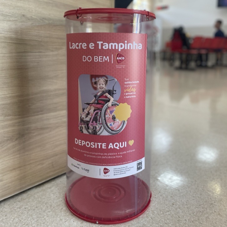 Campanha da AACD Uberlândia visa arrecadar lacres metálicos e tampinhas plásticas