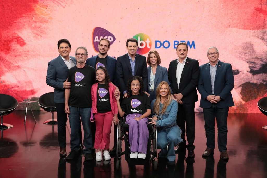 Coletiva de imprensa da Campanha AACD Teleton 2024 reúne Cleso Portiolli, Virginia, Daniela Beyruti, César Filho, Valdesir Galvan, Edson Brito e Marcelo Kestenbaum para anunciar novidades