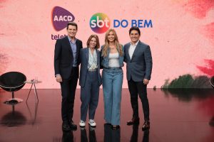 Celso Portiolli, Virginia, Daniela Beyruti e César Filho na coletiva de imprensa da Campanha AACD Teleton 2024