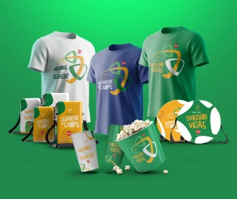 Produtos sociais da campanha "Time que transforma vidas"