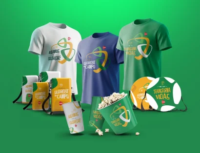 Produtos sociais da campanha "Time que transforma vidas"