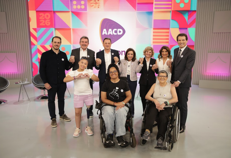 Coletiva de imprensa da 29ª Campanha AACD Teleton 2026, realizada nos estúdios do SBT.