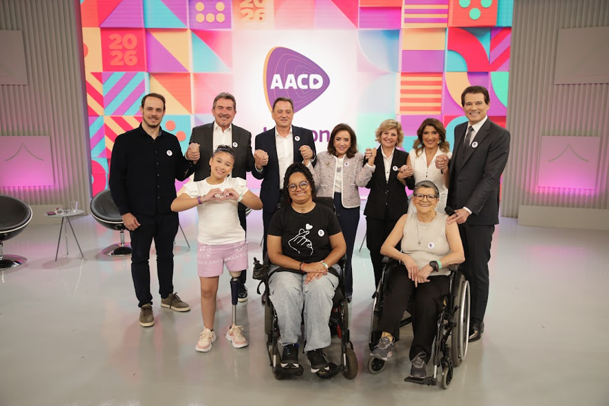 Coletiva de imprensa da 29ª Campanha AACD Teleton 2026, realizada nos estúdios do SBT.
